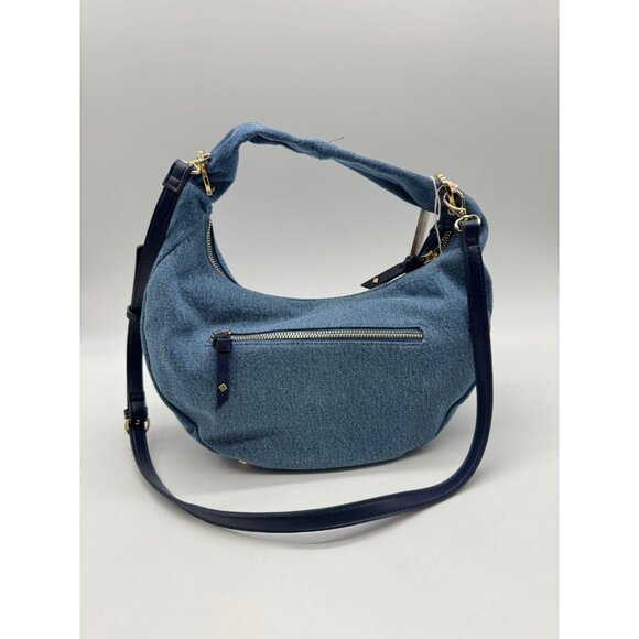 Macy's On 34th denim top handle hobo crossbody bag - Denim Blue - Picture 4 of 16